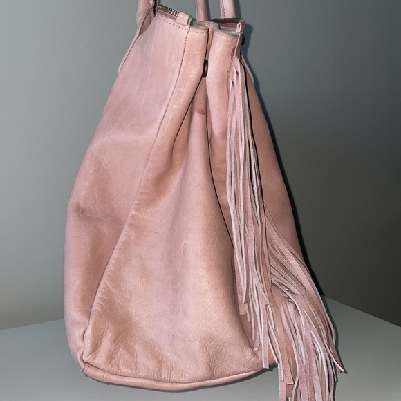 Viola Castellani Pink Fringe Italian Leather Shoulder Bag - Picture 2 of 12